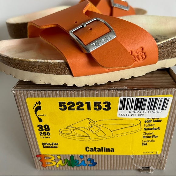 BOHO Birkenstock Catalina Orange Sandals Shoes Slides 39 8 8.5 minimal wear &… - Picture 2 of 16